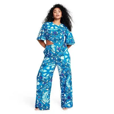 RHODE x Target Women's Large Zinnia Floral Print Bell Sleeve Cut-Out Jumpsuit - Secondipity