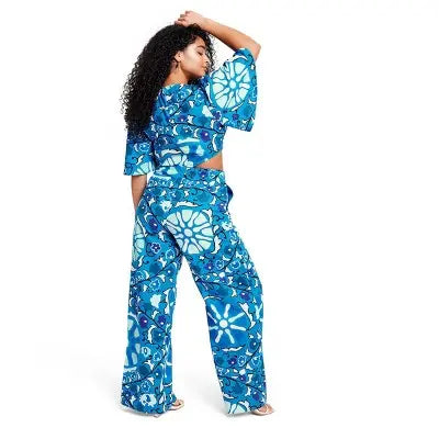 RHODE x Target Women's Large Zinnia Floral Print Bell Sleeve Cut-Out Jumpsuit - Secondipity