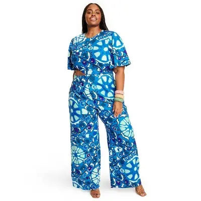 RHODE x Target Women's Large Zinnia Floral Print Bell Sleeve Cut-Out Jumpsuit - Secondipity