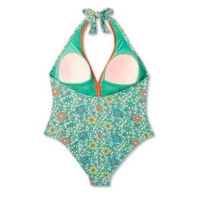 RHODE x Target Women's Zinnia Floral Halter Cheeky One-Piece: Bold & Flirty! - Secondipity