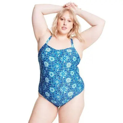 RHODE x Target Women's Zinnia Floral One-Piece Swimsuit Medium Coverage Open Back - Secondipity