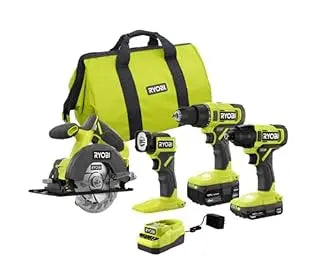 RYOBI ONE+ 18V Cordless 4-Tool Combo Kit with 1.5 Ah Battery, 4.0 Ah Battery, and Charger RYOBIBullseye Deals