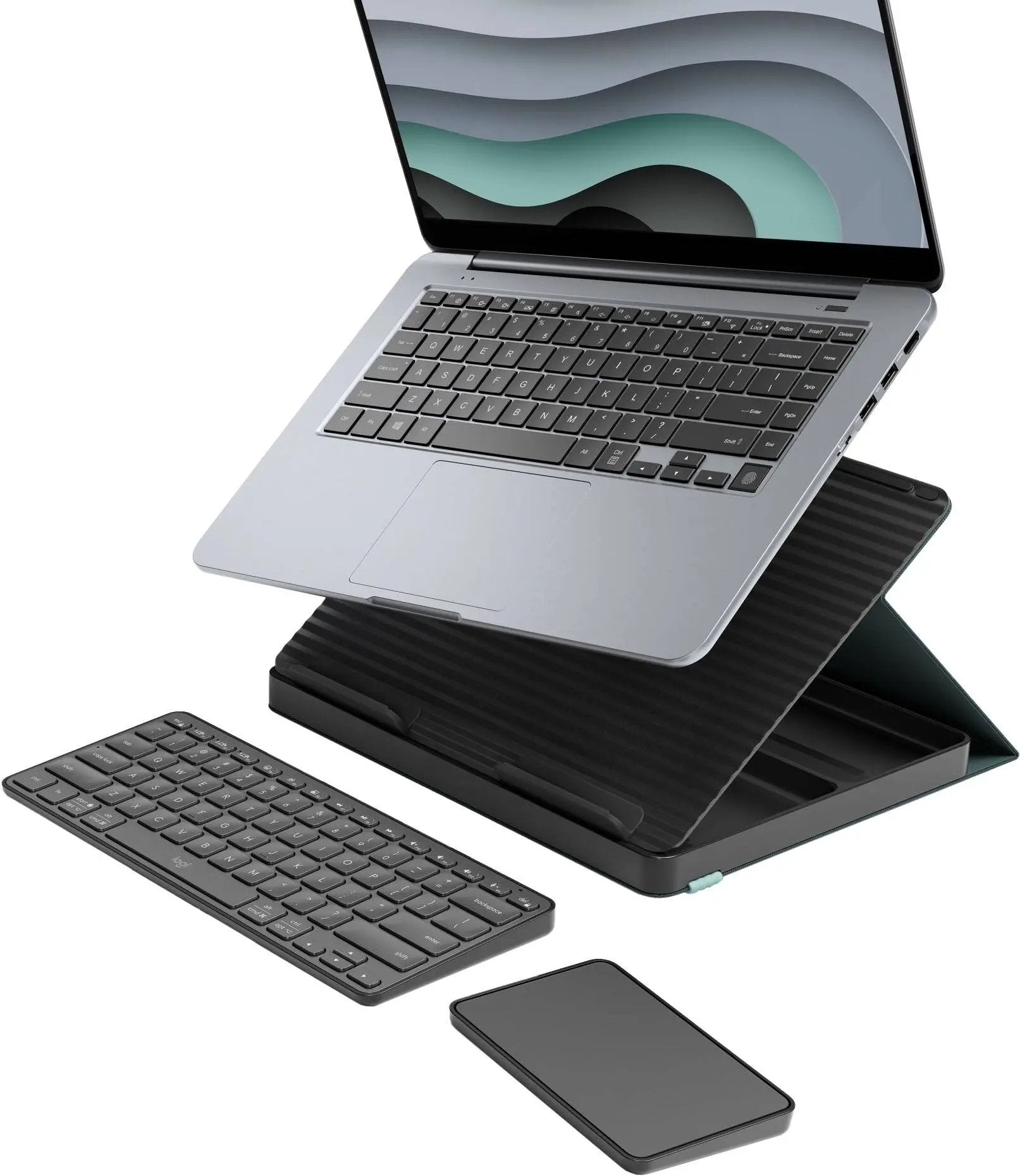 Refurbished - Logitech Casa Pop-Up Desk Work From Home Kit Compact Wireless Keyboard LogitechBullseye Deals