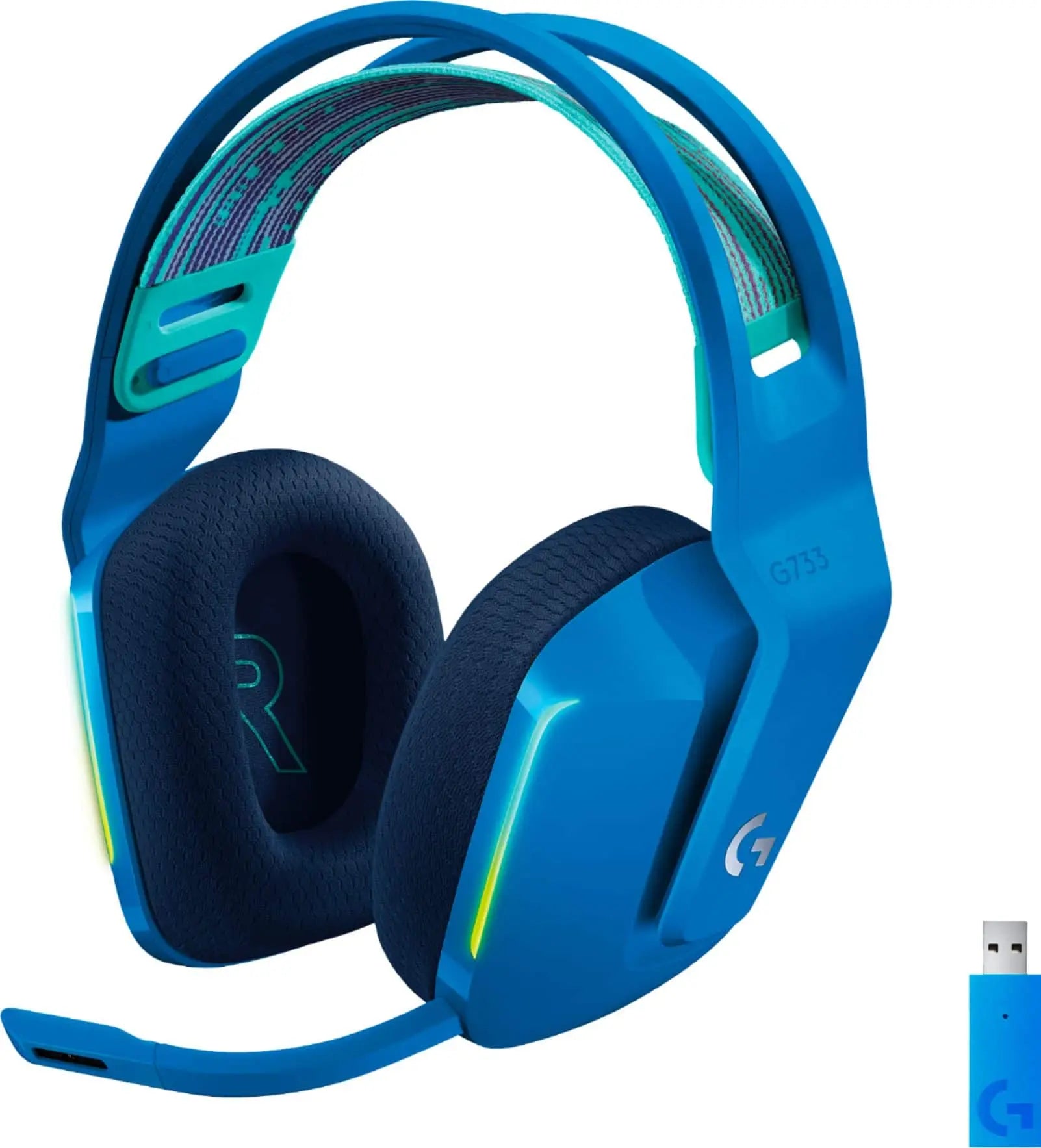Refurbished - Logitech - G733 LIGHTSPEED Wireless Gaming Headset for PS4, PC Blue - 981-000942 LogitechBullseye Deals