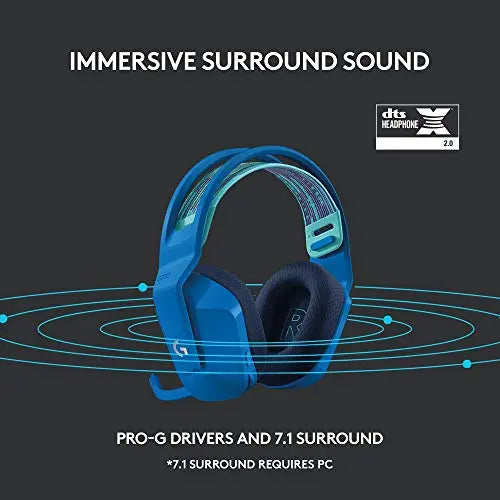 Refurbished - Logitech - G733 LIGHTSPEED Wireless Gaming Headset for PS4, PC Blue - 981-000942 LogitechBullseye Deals