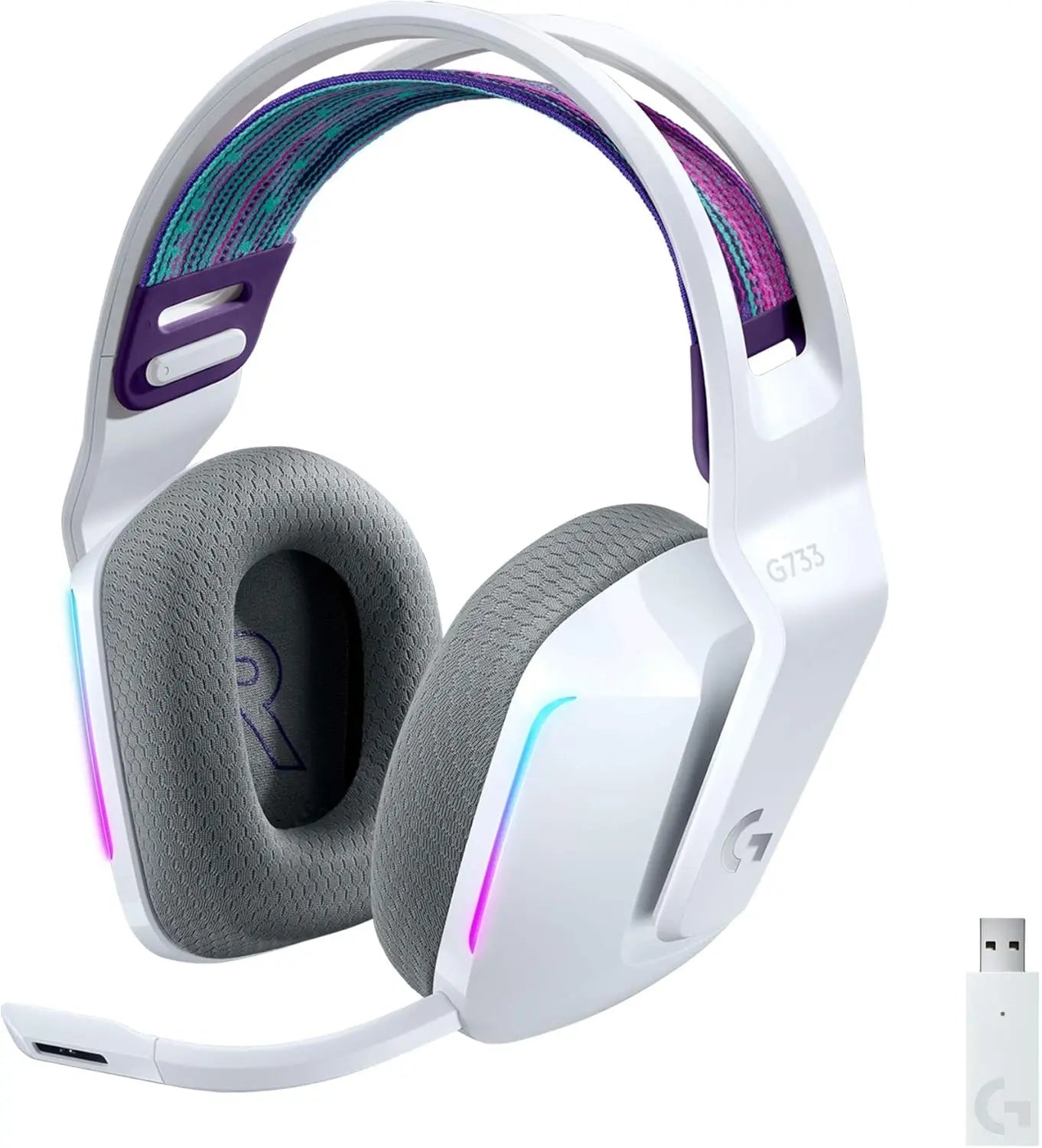 Refurbished - Logitech G733 LIGHTSPEED Wireless RGB Gaming Headset White LogitechBullseye Deals