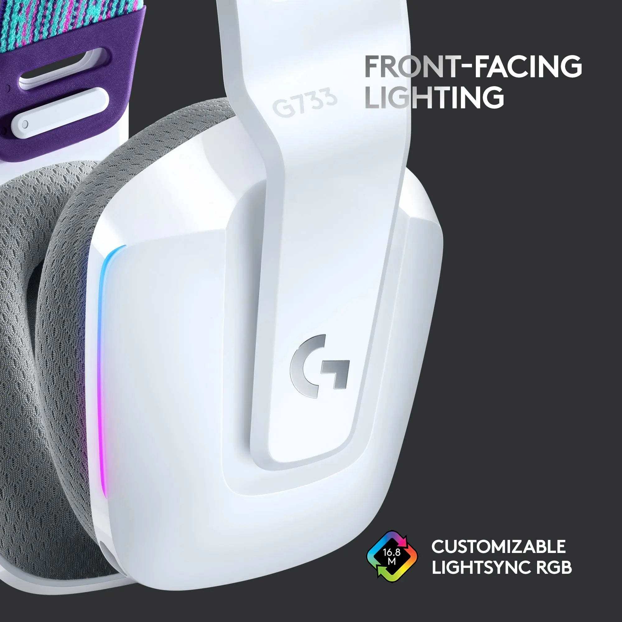Refurbished - Logitech G733 LIGHTSPEED Wireless RGB Gaming Headset White LogitechBullseye Deals