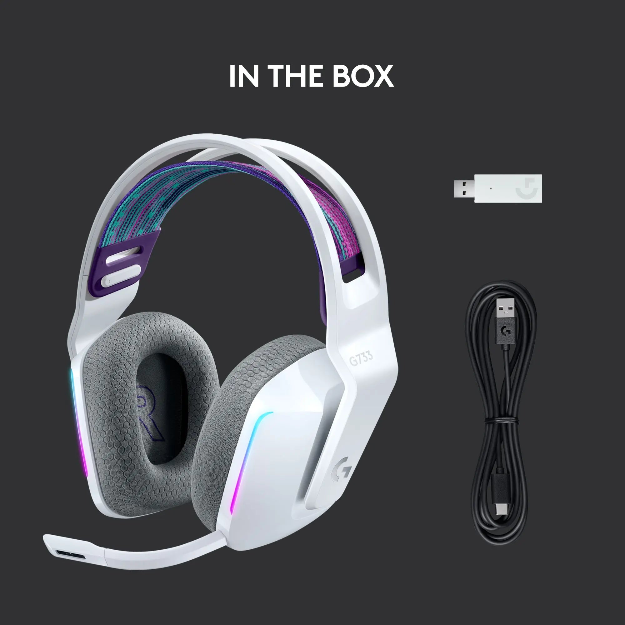 Refurbished - Logitech G733 LIGHTSPEED Wireless RGB Gaming Headset White LogitechBullseye Deals