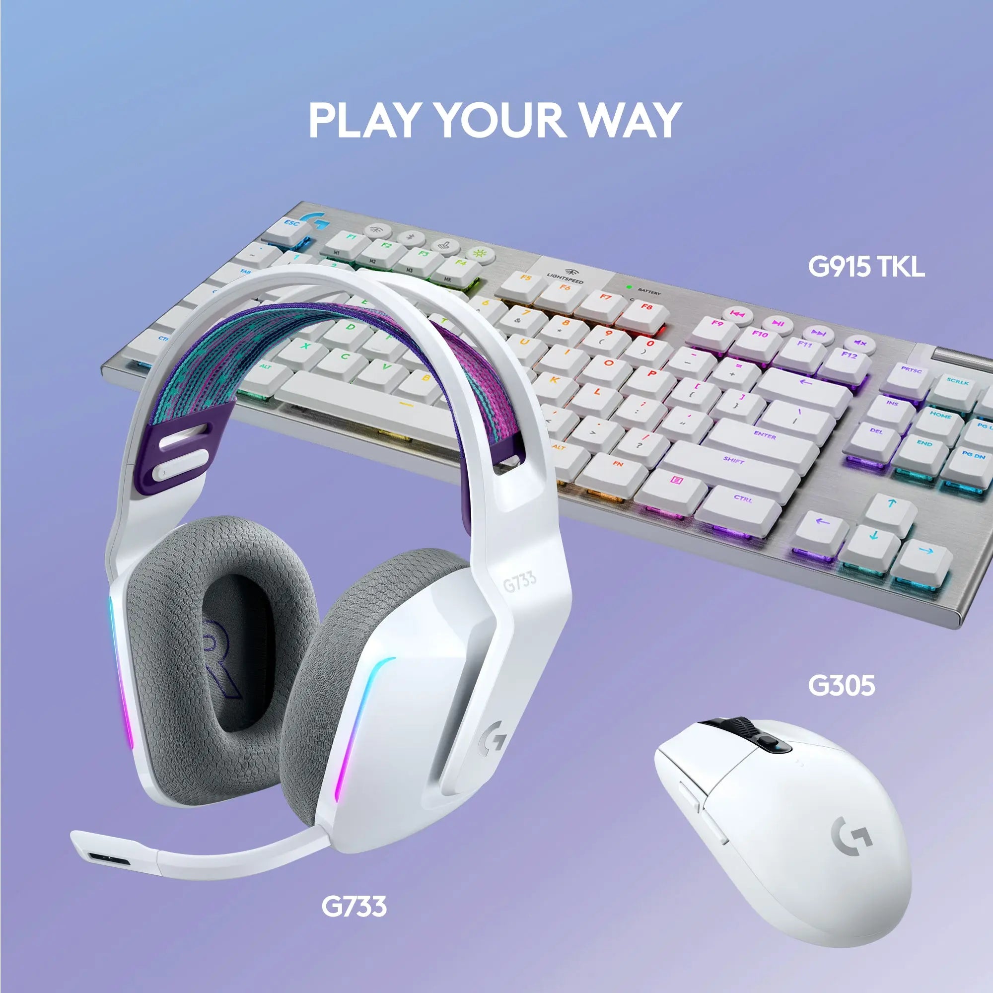 Refurbished - Logitech G733 LIGHTSPEED Wireless RGB Gaming Headset White LogitechBullseye Deals