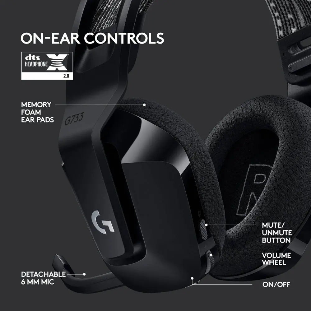Refurbished - Logitech G733 Wireless Gaming Headset - Black LogitechBullseye Deals