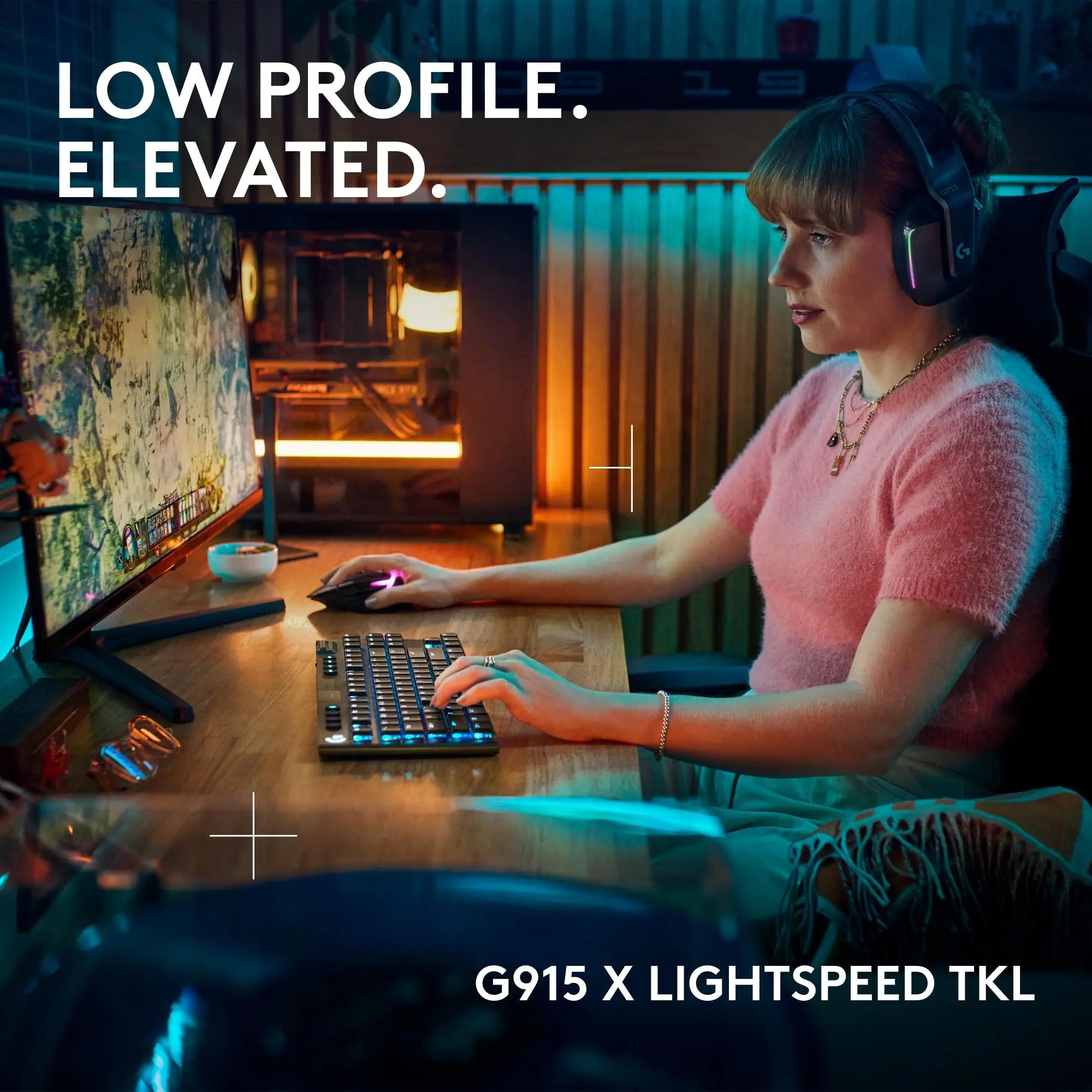 Refurbished - Logitech G915 X LIGHTSPEED TKL Mechanical GL Blue Gaming Keyboard - 920-012753 LogitechBullseye Deals