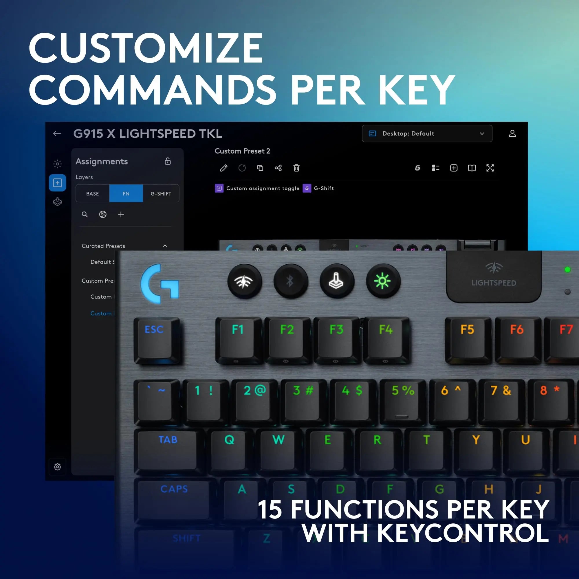 Refurbished - Logitech G915 X LIGHTSPEED TKL Mechanical GL Blue Gaming Keyboard - 920-012753 LogitechBullseye Deals