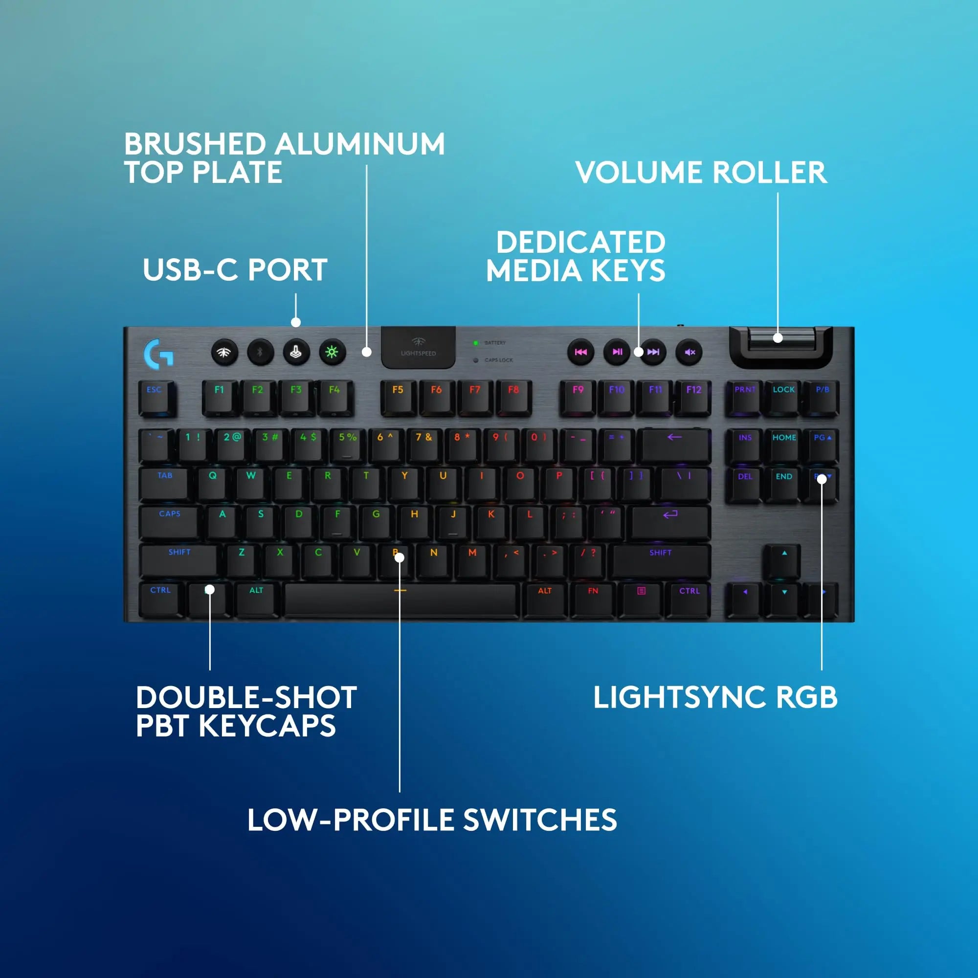 Refurbished - Logitech G915 X LIGHTSPEED TKL Mechanical GL Blue Gaming Keyboard - 920-012753 LogitechBullseye Deals