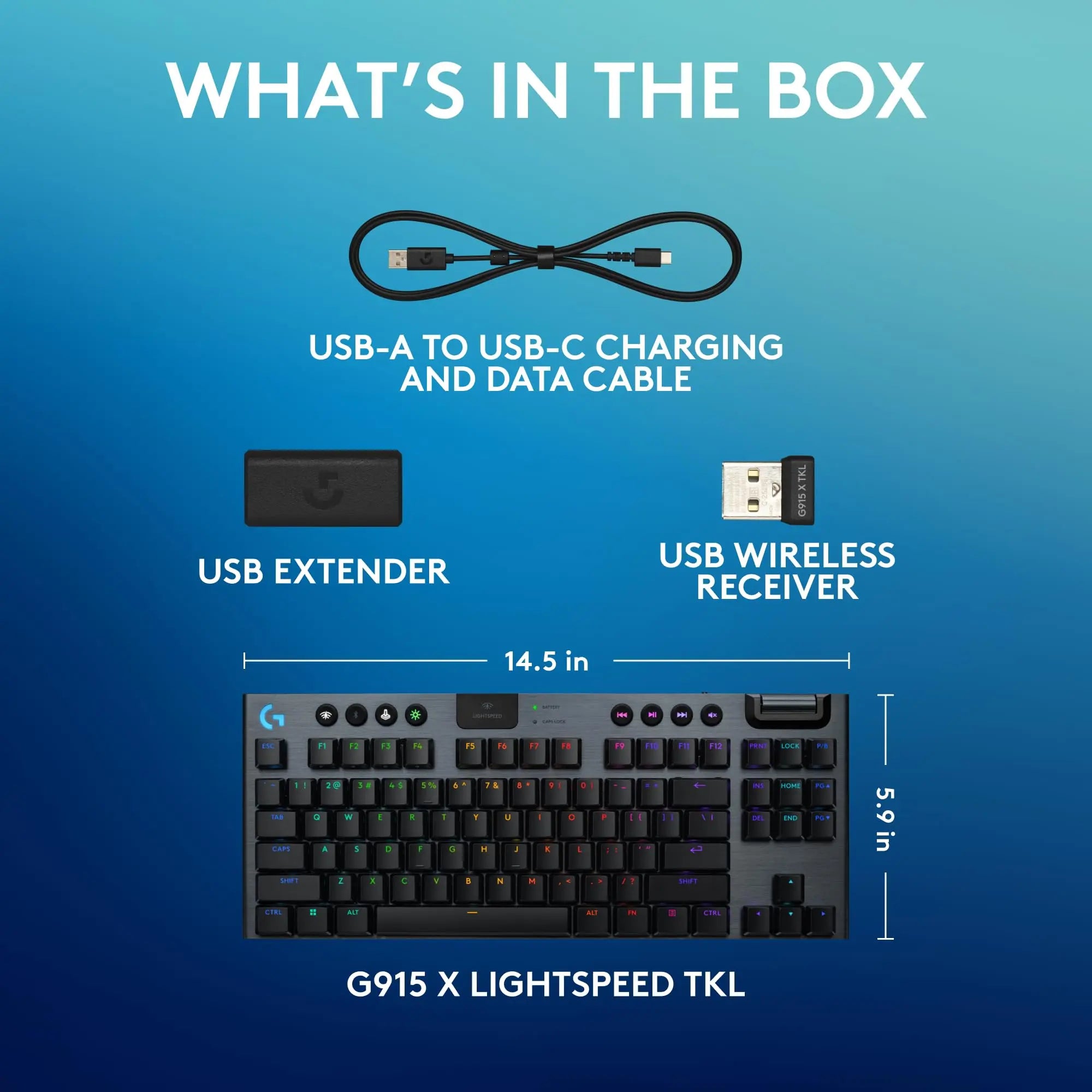 Refurbished - Logitech G915 X LIGHTSPEED TKL Mechanical GL Blue Gaming Keyboard - 920-012753 LogitechBullseye Deals