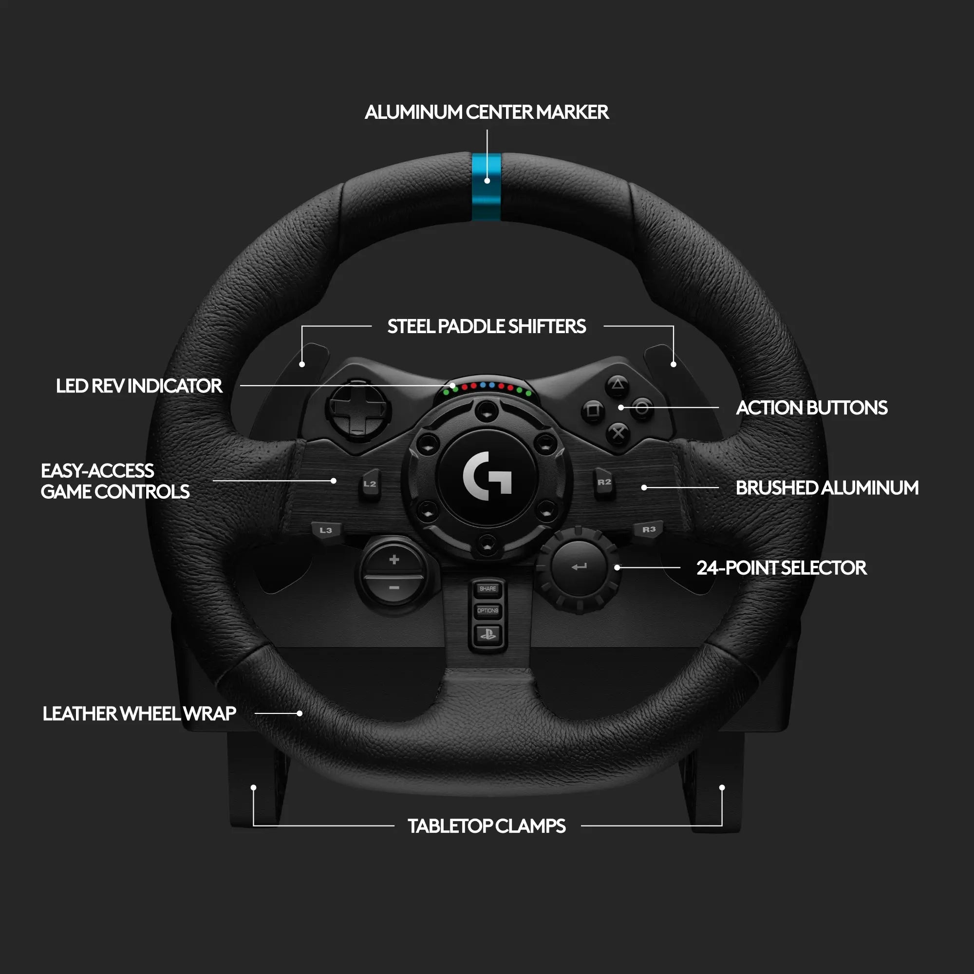 Refurbished - Logitech G923 Racing Wheel and Pedals, TRUEFORCE PS5, PS4, PC, Mac - 941-000147 LogitechBullseye Deals