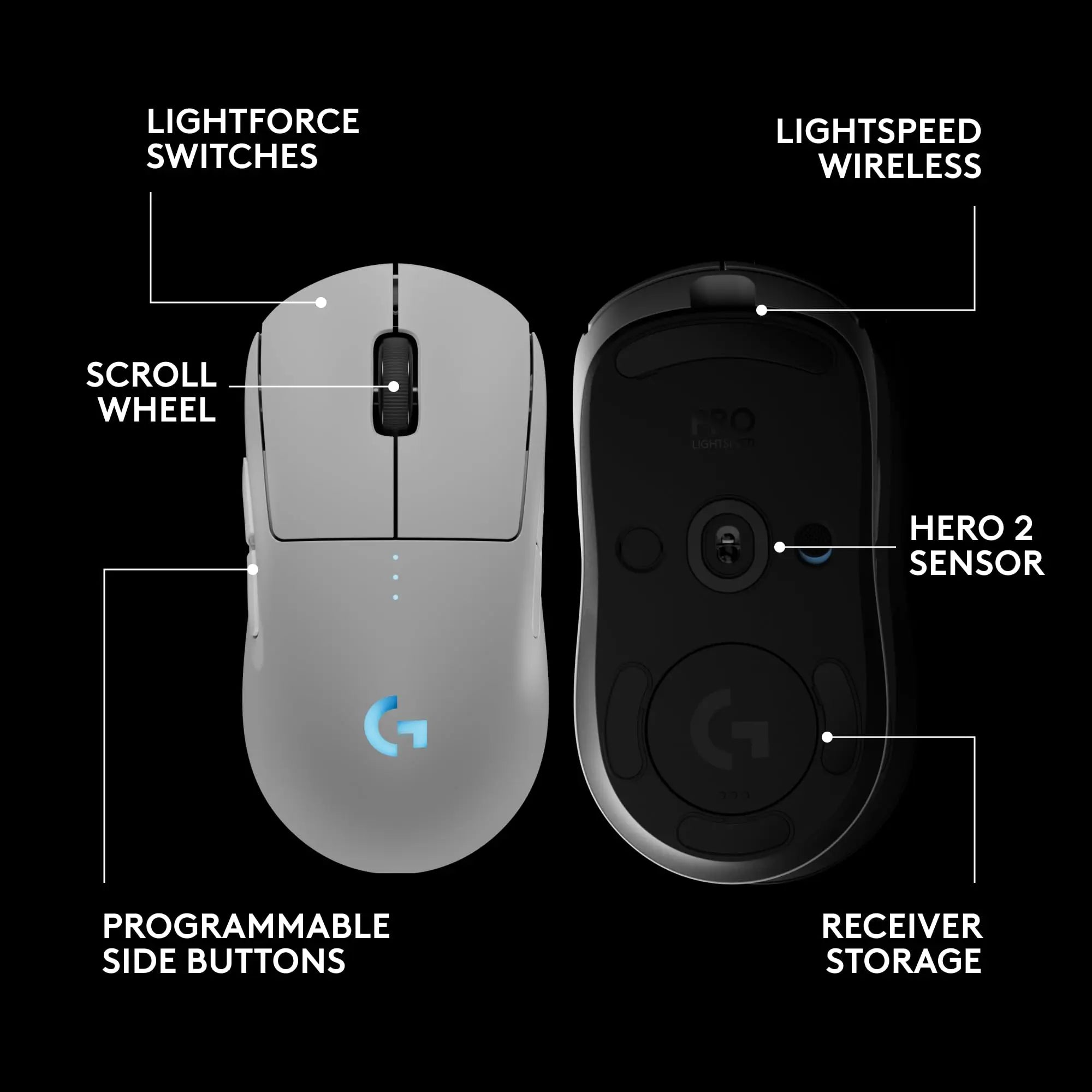 Refurbished - Logitech - PRO 2 LIGHTSPEED Optical HERO 44K DPI Gaming Mouse - 910-007290 LogitechBullseye Deals