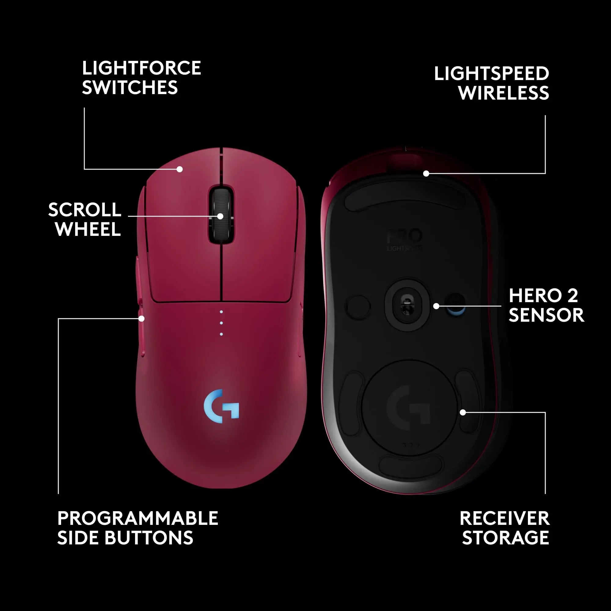Refurbished - Logitech PRO 2 LIGHTSPEED Optical HERO 44K DPI Gaming Mouse - 910-007291 LogitechBullseye Deals