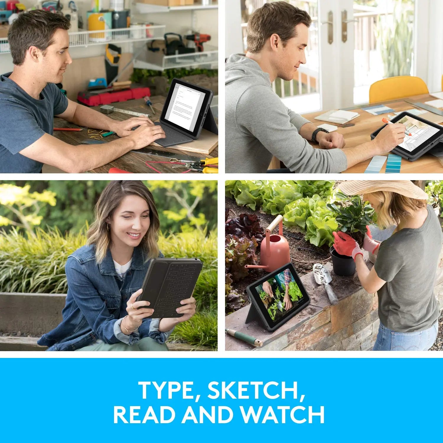 Refurbished - Logitech Rugged Folio Keyboard Folio for Apple iPad (7th, 8th & 9th Gen) LogitechBullseye Deals