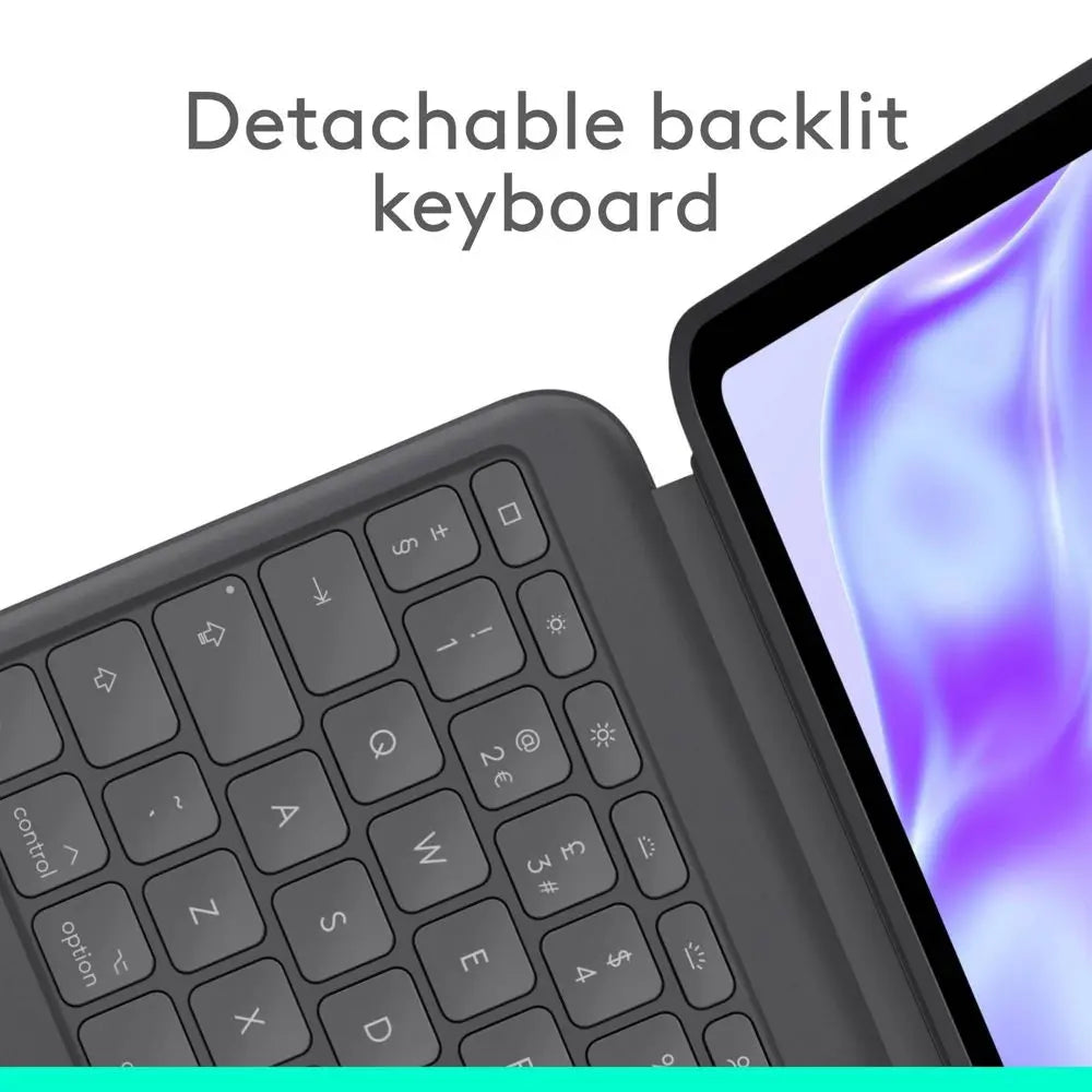 Refurbished - Logitech -iPad Pro 13-inch Keyboard Case with Detachable Keyboard and Trackpad - Graphite LogitechBullseye Deals