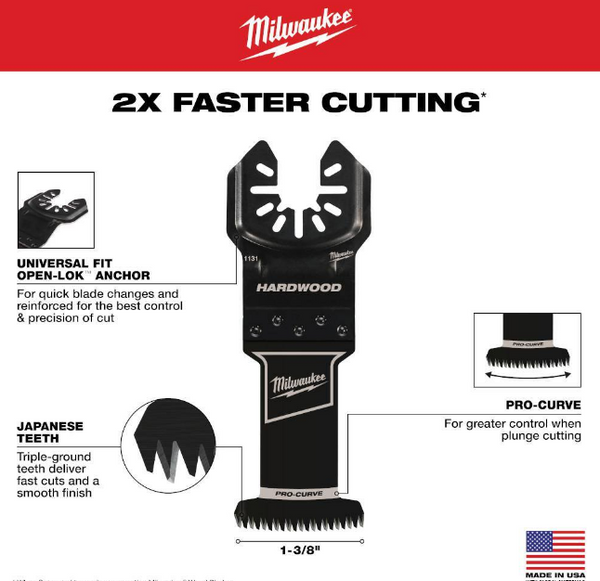 Open Box -  1-3/8 in. High Carbon Steel Universal Fit Japanese Teeth Hardwood Cutting Multi-Tool Oscillating Blade (10-Pack) MilwaukeeBullseye Deals