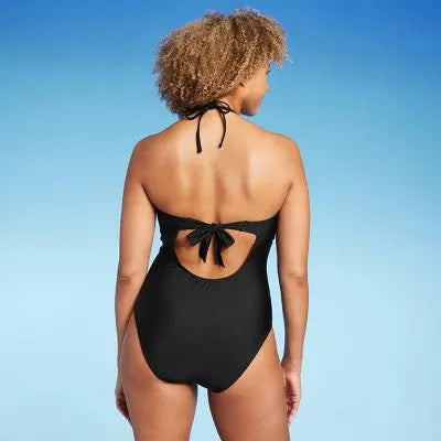 Shade & Shore Women's Halter Keyhole Bandeau One-Piece: Swimwear Sass! Shade & ShoreBullseye Deals