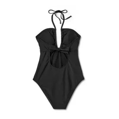 Shade & Shore Women's Halter Keyhole Bandeau One-Piece: Swimwear Sass! Shade & ShoreBullseye Deals