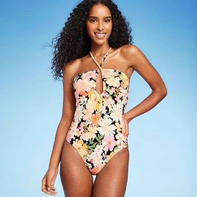 Shade & Shore Women's Halter Keyhole Bandeau One-Piece: Swimwear Sass! Shade & ShoreBullseye Deals