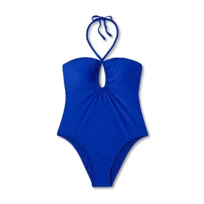Shade & Shore Women's Halter Keyhole Bandeau One-Piece: Swimwear Sass! Shade & ShoreBullseye Deals