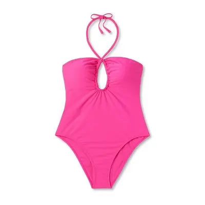 Shade & Shore Women's Halter Keyhole Bandeau One-Piece: Swimwear Sass! Shade & ShoreBullseye Deals