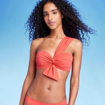 Shade & Shore Women's Lightly Lined One-Shoulder Twist-Front Bikini Top Shade & ShoreBullseye Deals