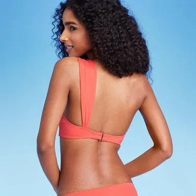 Shade & Shore Women's Lightly Lined One-Shoulder Twist-Front Bikini Top Shade & ShoreBullseye Deals