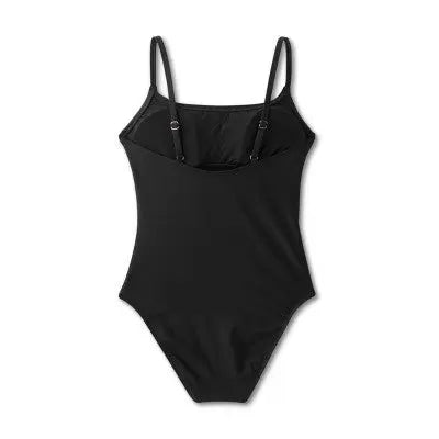 Shade & Shore Women's Mesh Front One Piece Swimsuit | Adjustable Straps | Black Shade & Shore