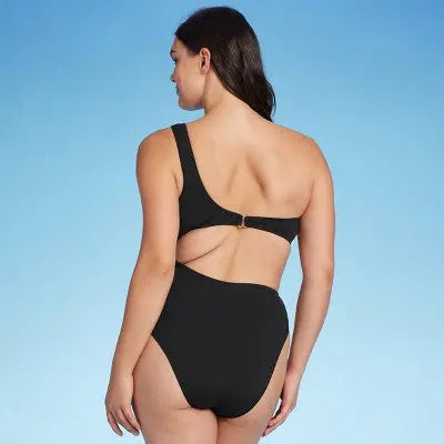 Shade & Shore Women's One Shoulder One Piece Swimsuit Bow Cutout Swimwear Shade & ShoreBullseye Deals