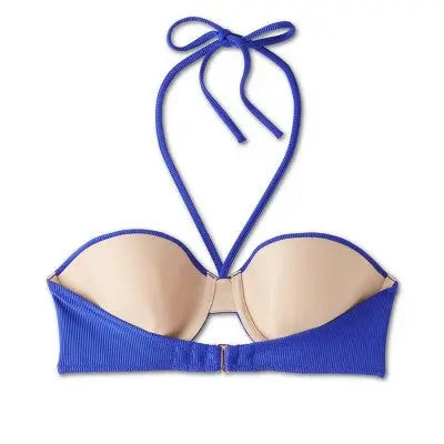 Shade & Shore Women's Ribbed Halter Bikini Top Swimsuit Halter Neck Tie Swimwear Shade & ShoreBullseye Deals