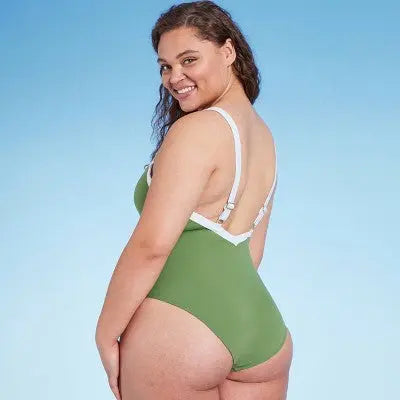 Shade & Shore Women's Square Neck One Piece Swimsuit Wide Binding Swimwear Shade & ShoreBullseye Deals