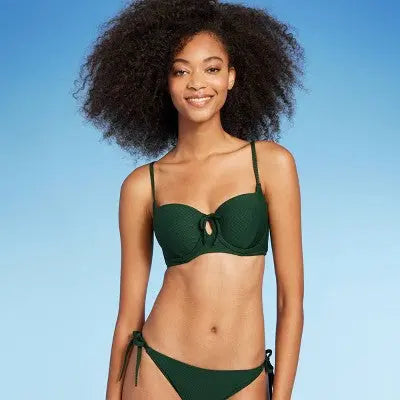 Shade & Shore Women's Tie-Front Bikini Top Swimwear Cutout Swimsuit Shade & ShoreBullseye Deals
