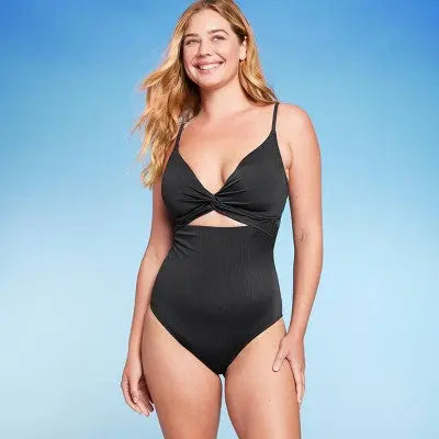 Shade & Shore Women's Twist-Front Cut-Out One-Piece Swimsuit Shade & ShoreBullseye Deals
