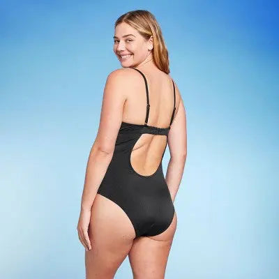 Shade & Shore Women's Twist-Front Cut-Out One-Piece Swimsuit Shade & ShoreBullseye Deals