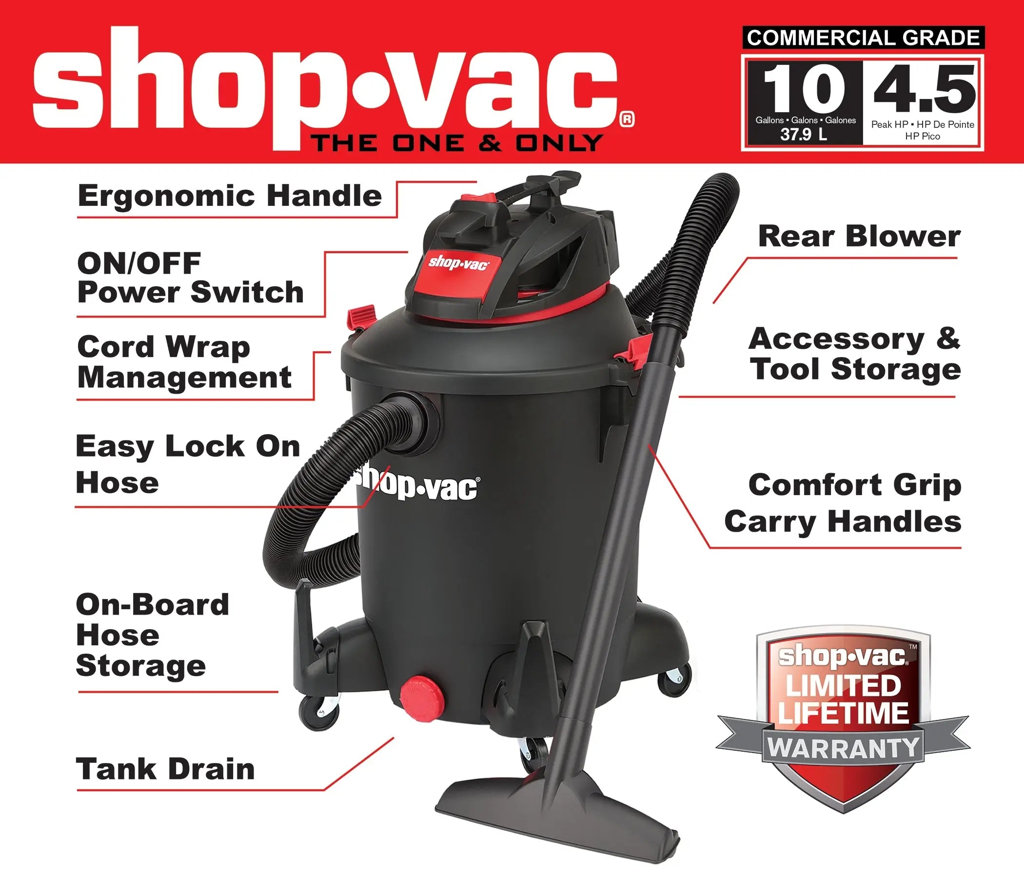 Shop-Vac 6-Gallon 3.5 HP Corded Wet/Dry Shop Vacuum with Accessories Included Shop-VacBullseye Deals