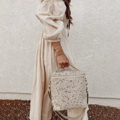 SoYoung Lunch Bag Linen Messenger Removable Insulated Insert SoYoungBullseye Deals