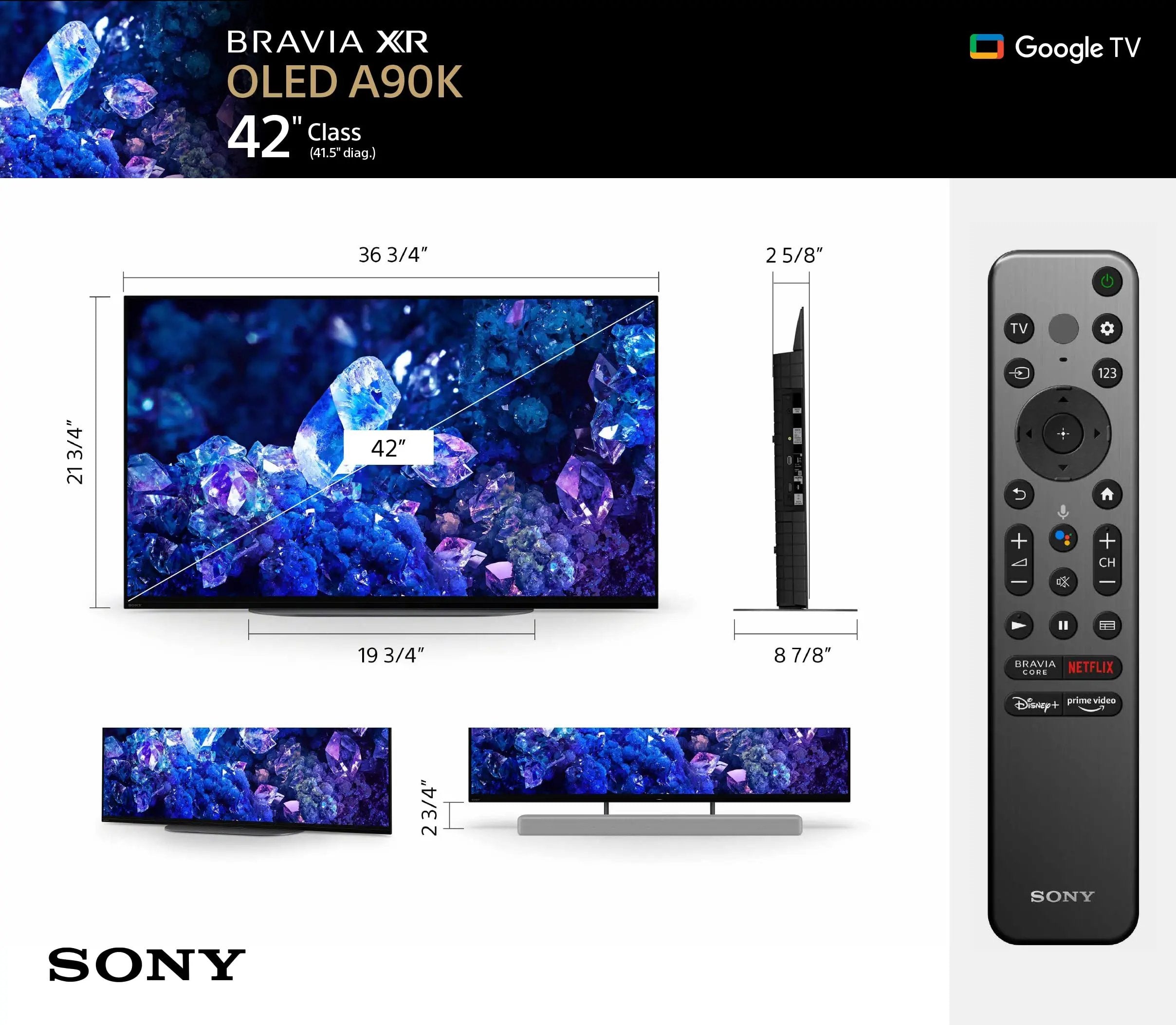 Sony 40-Inch class BRAVIA XR A90K 4K HDR OLED Google TV SonyBullseye Deals