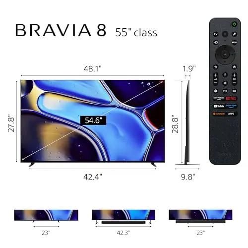 Sony 55-Inch Class BRAVIA 8 OLED 4K UHD Smart Google TV (2024) K55XR80 SonyBullseye Deals