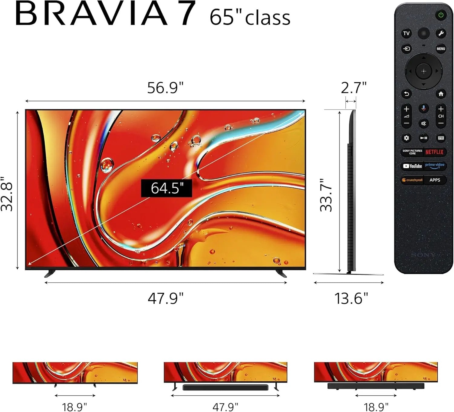 Sony - 65" class BRAVIA 7 Mini LED QLED 4K UHD Smart Google TV (2024) SonyBullseye Deals