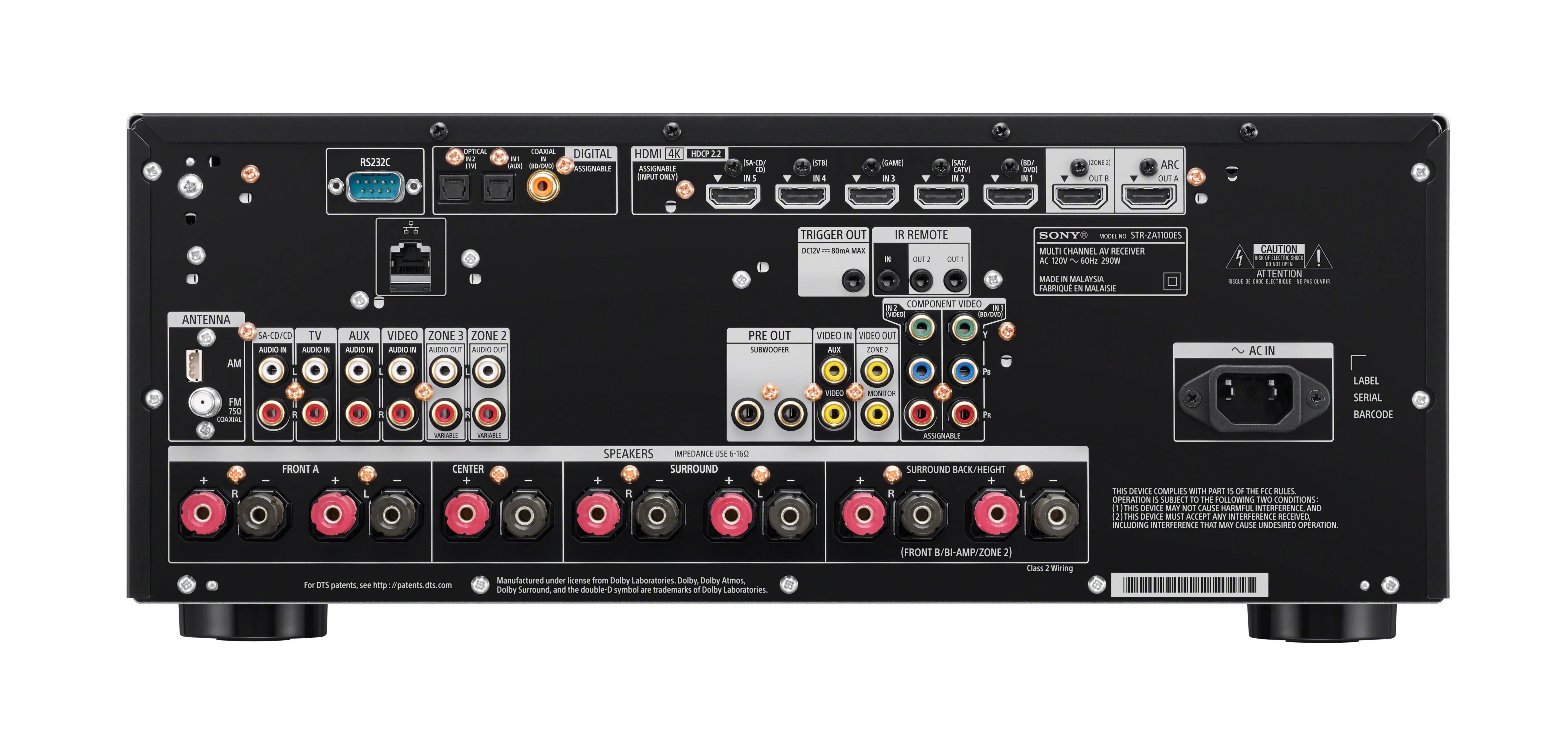 Sony STR-ZA1100ES 7.2 Channel 4K AV Receiver,  5 HDMI Inputs Dolby Atmos DTS:X SonyBullseye Deals