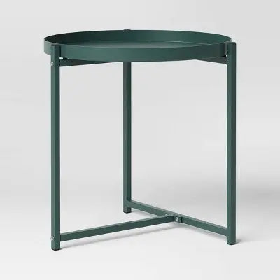 Steel Round Tray Top Outdoor Portable Side Table - Room Essentials Room Essentials