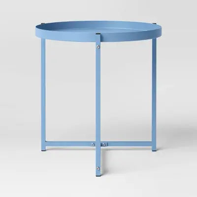 Steel Round Tray Top Outdoor Portable Side Table - Room Essentials Room Essentials