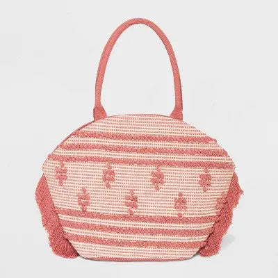 Straw Fringe Tote Handbag - Shade & Shore Shade & Shore