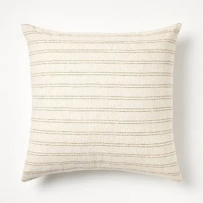 Oversized Woven Striped Square Throw Pillow Neutral/Dark Tan - Threshold designed with Studio McGee Threshold designed w/Studio McGeeBullseye Deals