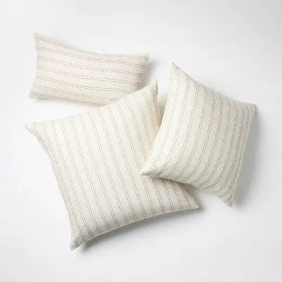 Oversized Woven Striped Square Throw Pillow Neutral/Dark Tan - Threshold designed with Studio McGee Threshold designed w/Studio McGeeBullseye Deals