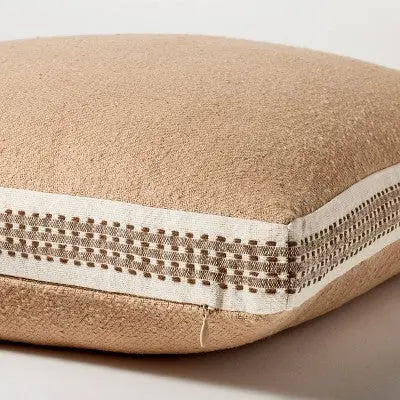 Oversized Woven Striped Square Throw Pillow Neutral/Dark Tan - Threshold designed with Studio McGee Threshold designed w/Studio McGeeBullseye Deals